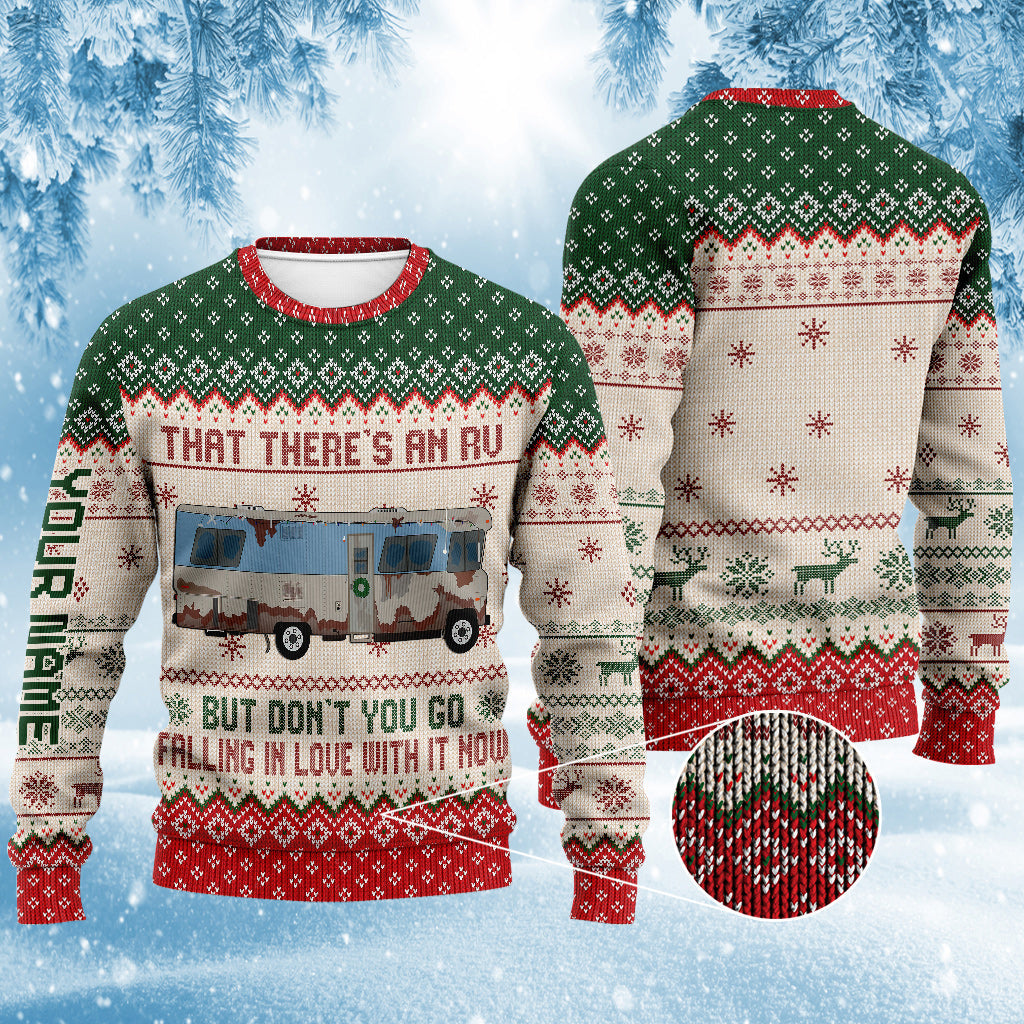 Personalized RV Christmas Sweater Custom Name Gift