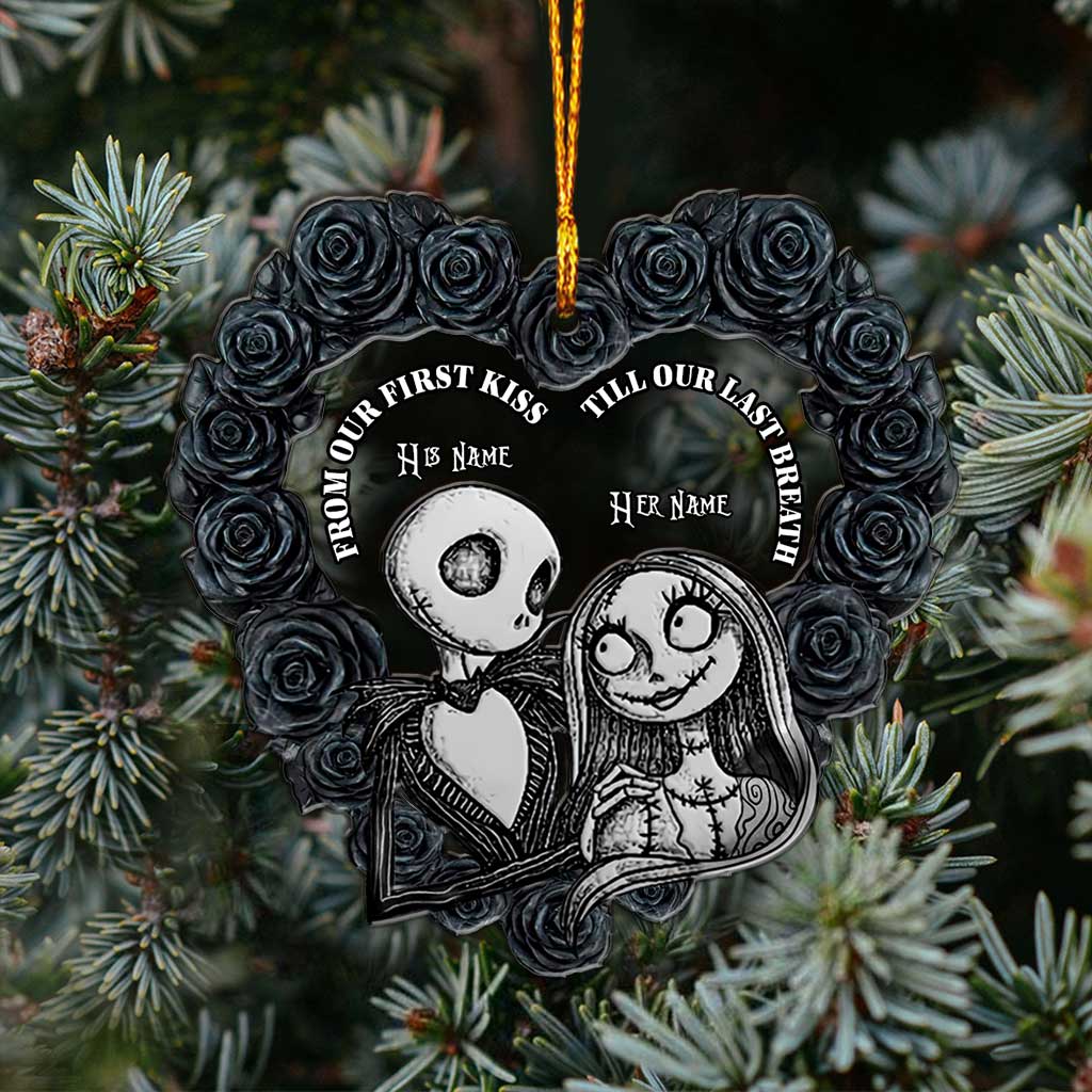 Personalized Gothic Love Ornament Custom Name Holiday Gift