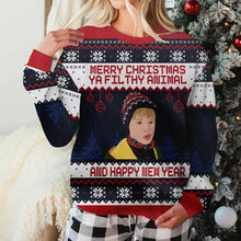 Load image into Gallery viewer, Personalized Merry Christmas Ya Filthy Animal Sweater - Custom Holiday Gift
