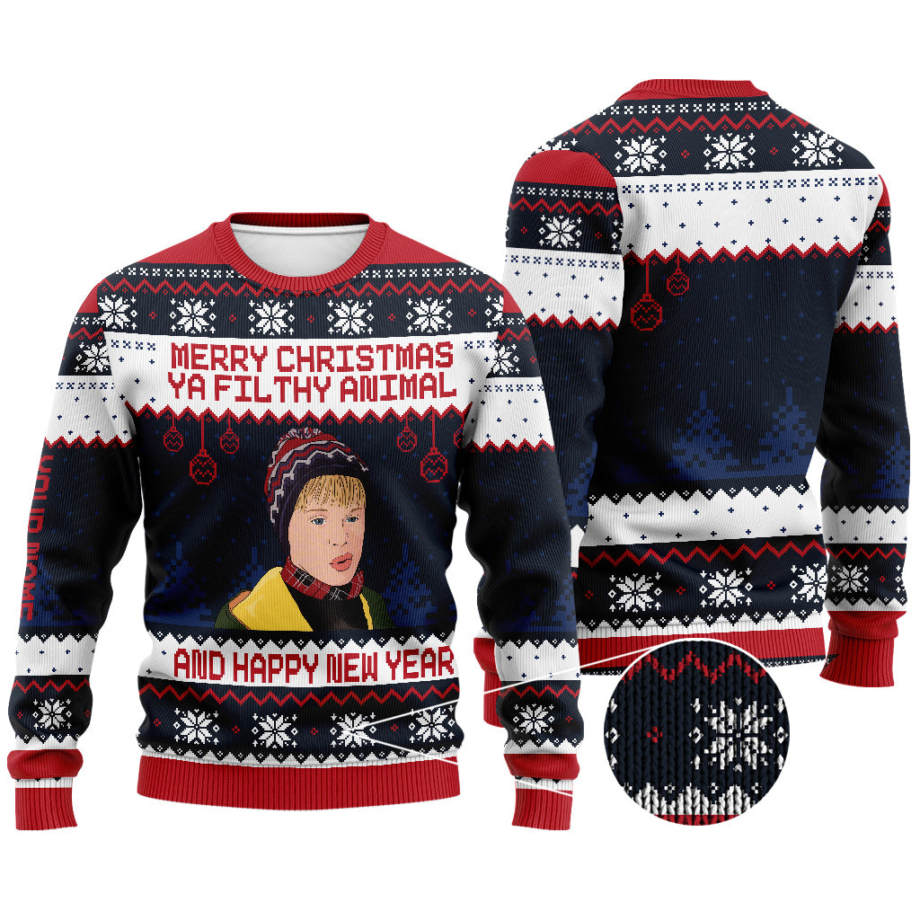 Personalized Merry Christmas Ya Filthy Animal Sweater - Custom Holiday Gift