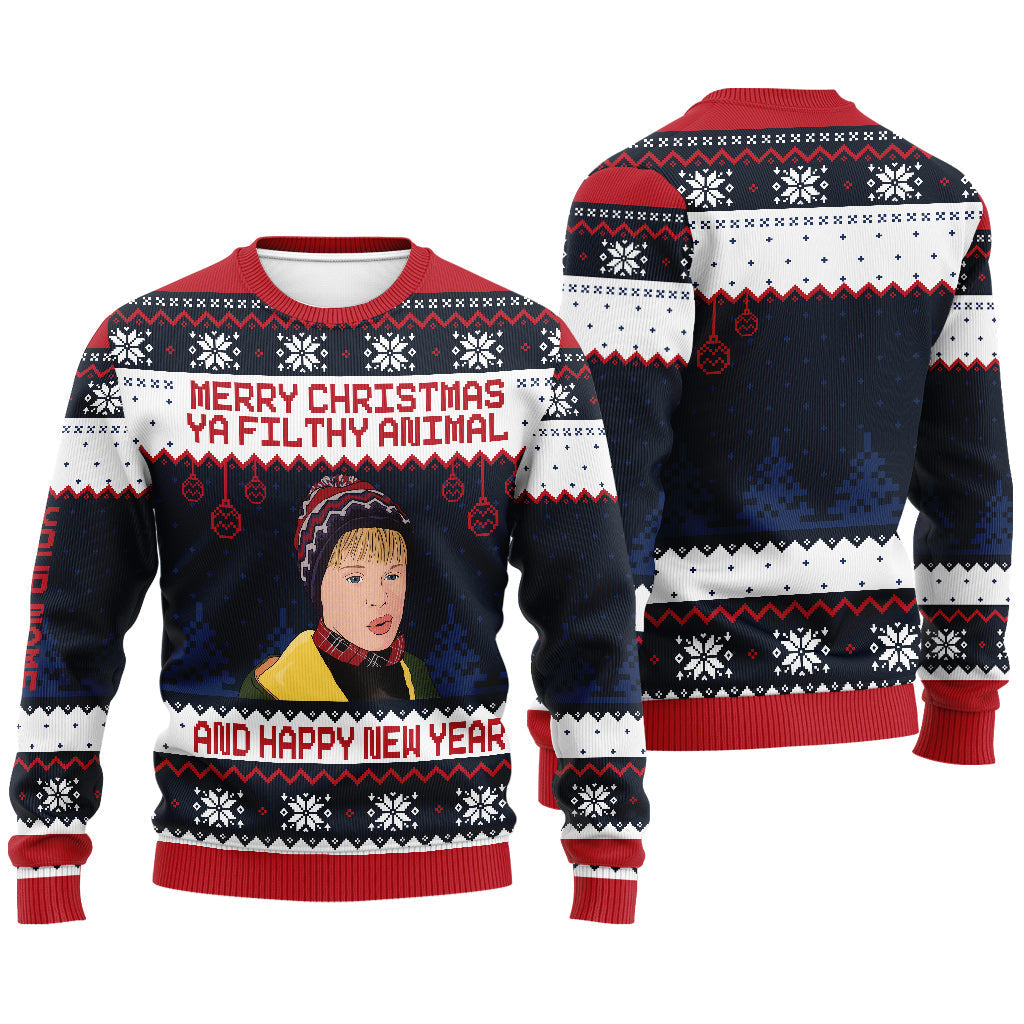 Personalized Merry Christmas Ya Filthy Animal Sweater - Custom Holiday Gift