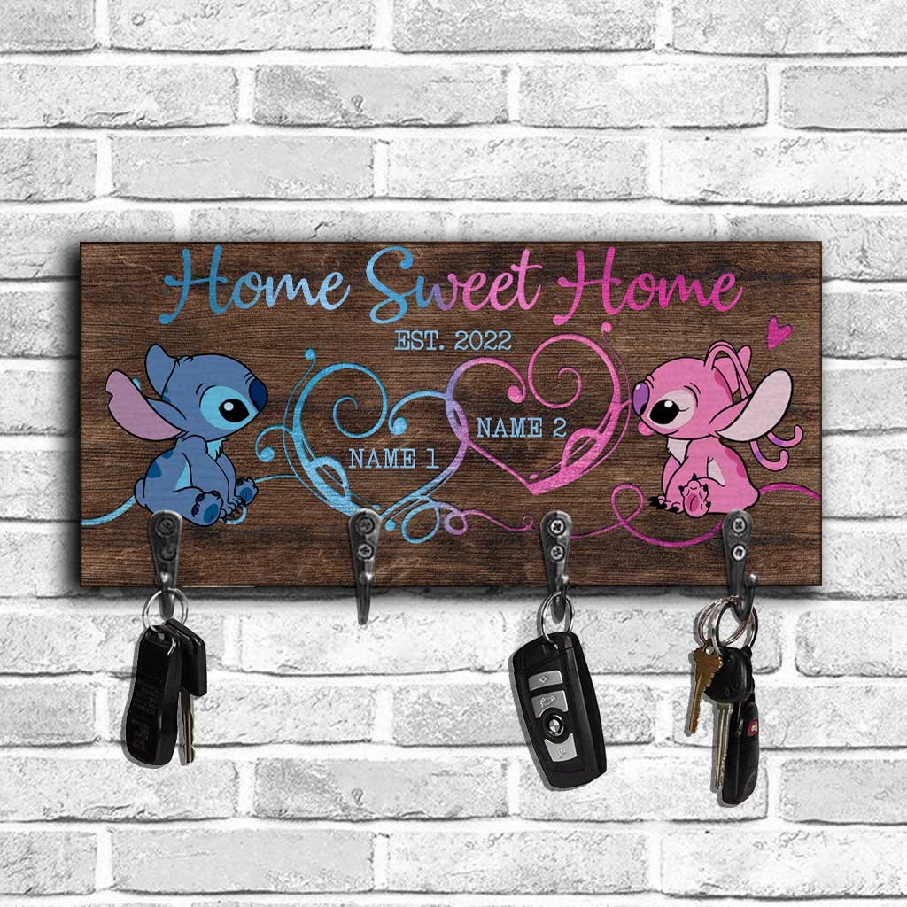 Personalized Rustic Key Rack with Names for Housewarming Gift