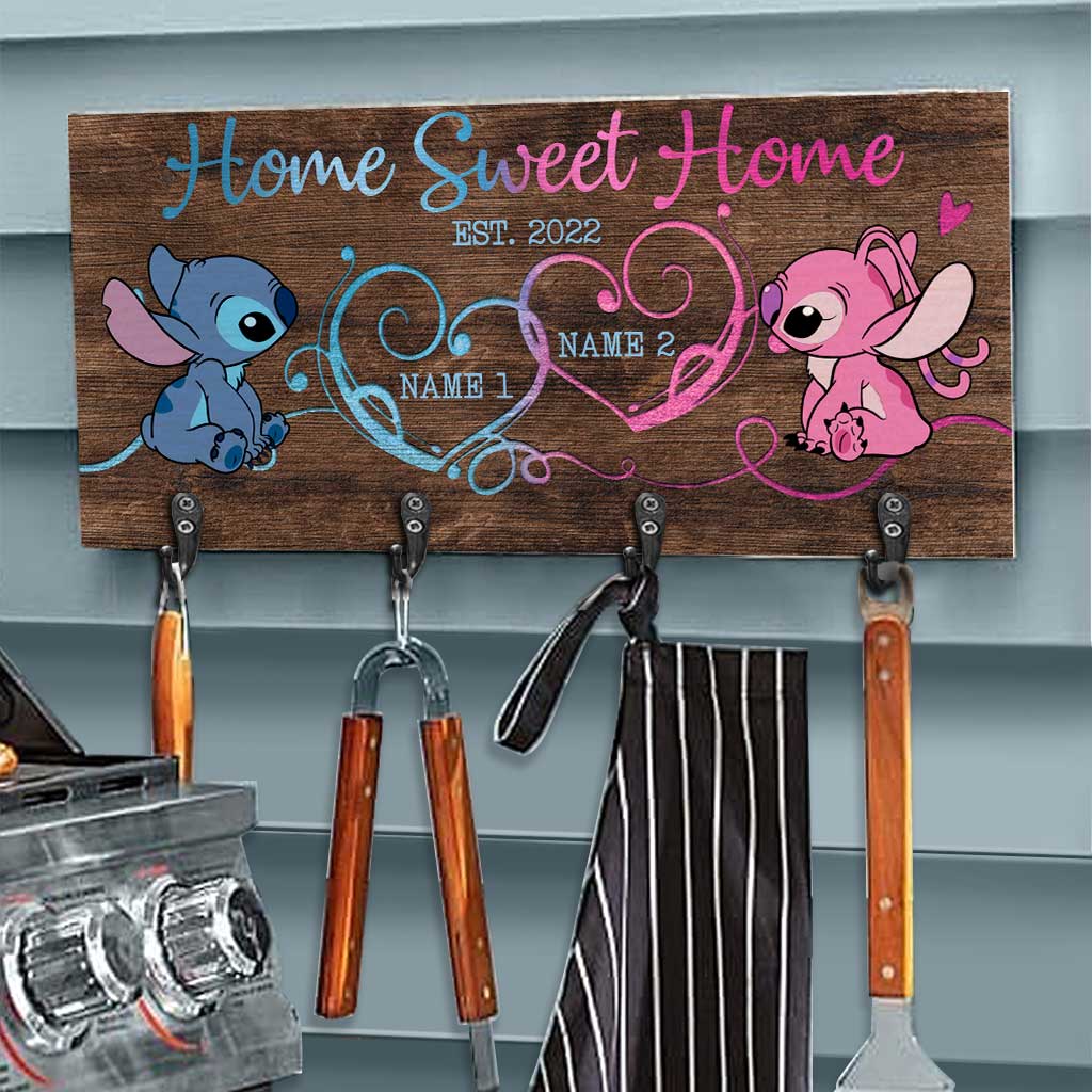 Personalized Rustic Key Rack with Names for Housewarming Gift