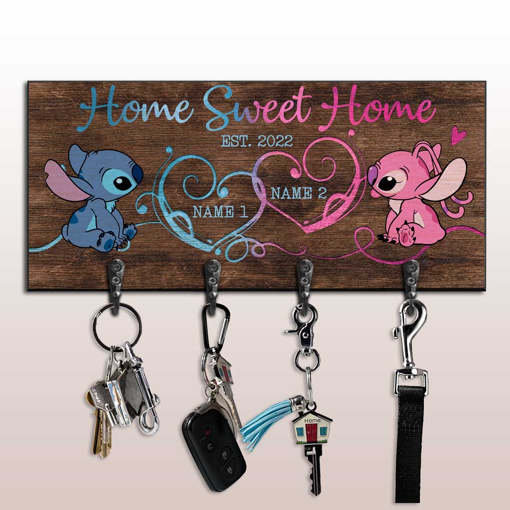 Personalized Rustic Key Rack with Names for Housewarming Gift
