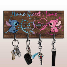 Load image into Gallery viewer, Personalized Rustic Key Rack with Names for Housewarming Gift
