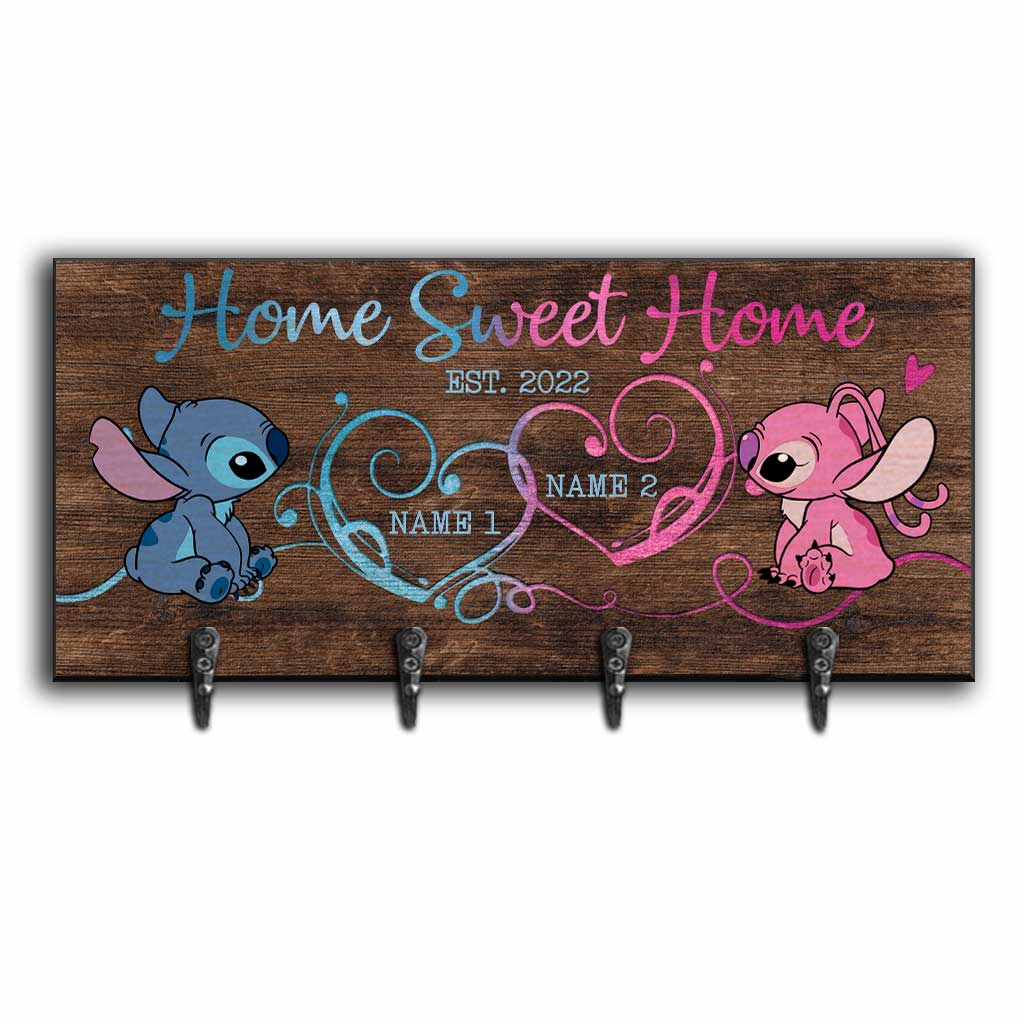 Personalized Rustic Key Rack with Names for Housewarming Gift