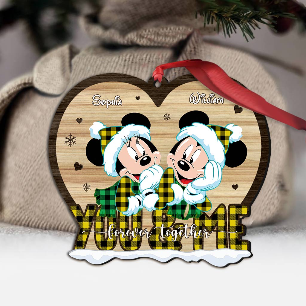 Personalized Heart-Shaped Christmas Ornament for Couples
