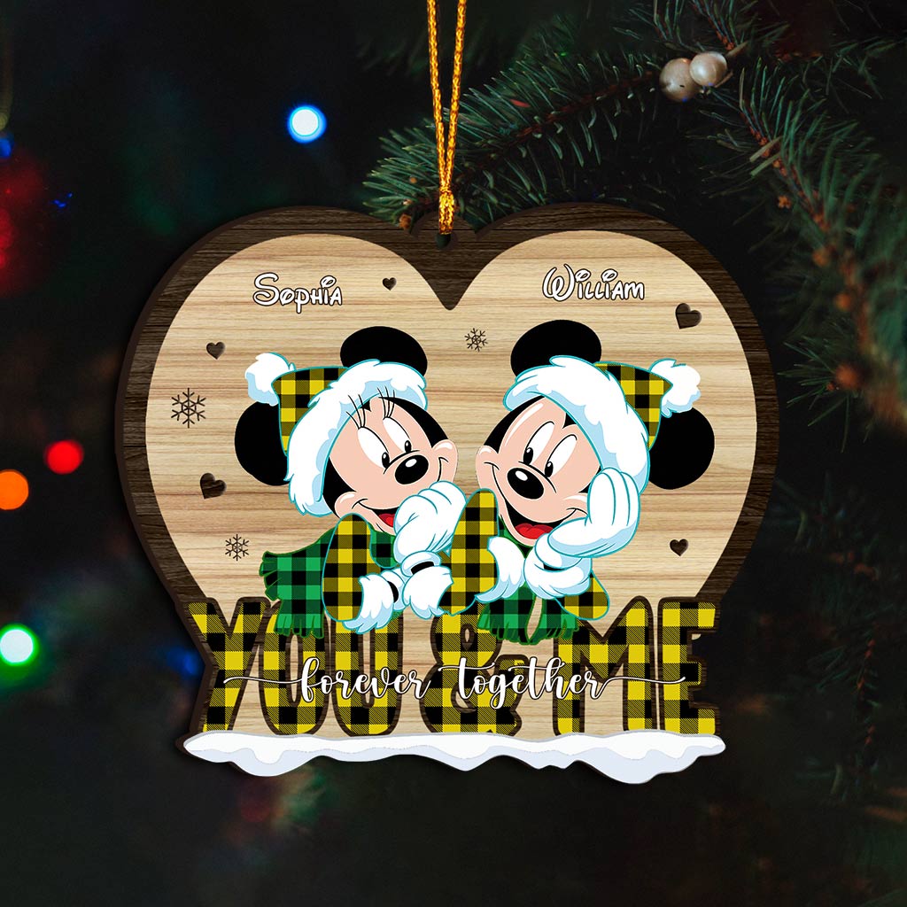 Personalized Heart-Shaped Christmas Ornament for Couples