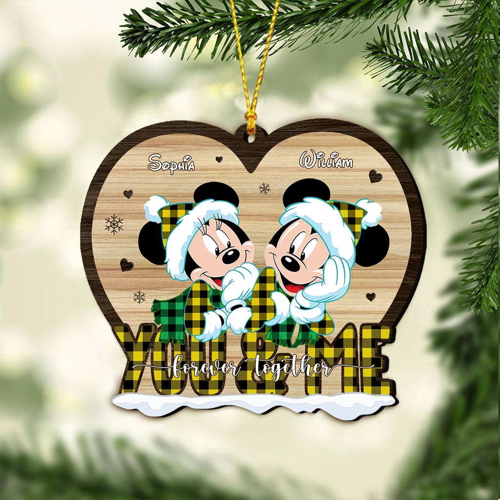 Personalized Heart-Shaped Christmas Ornament for Couples