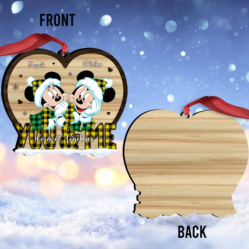 Personalized Heart-Shaped Christmas Ornament for Couples