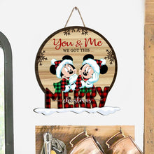 Load image into Gallery viewer, Personalized Christmas Couple Wood Sign Custom Name Decor
