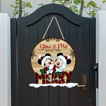 Load image into Gallery viewer, Personalized Christmas Couple Wood Sign Custom Name Decor
