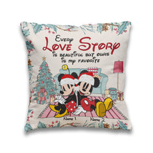 Load image into Gallery viewer, Personalized Christmas Mouse Throw Pillow with Custom Names
