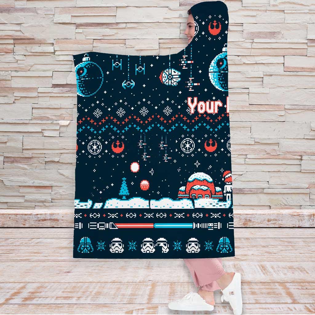 Personalized Hooded Blanket Merry Force Christmas Gift for Kids
