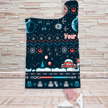 Load image into Gallery viewer, Personalized Hooded Blanket Merry Force Christmas Gift for Kids
