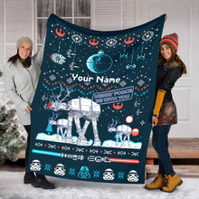 Load image into Gallery viewer, Personalized Star Wars Force Blanket Custom Name Christmas Gift
