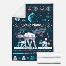 Load image into Gallery viewer, Personalized Star Wars Force Blanket Custom Name Christmas Gift
