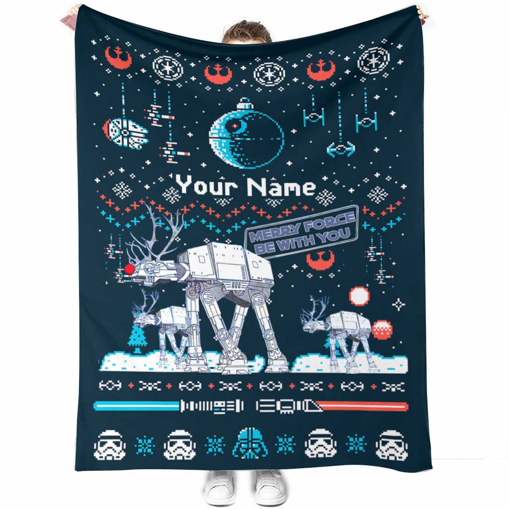 Personalized Star Wars Force Blanket Custom Name Christmas Gift