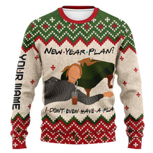 Load image into Gallery viewer, Personalized Christmas Sweater with Faux Wool Pattern Custom Name Gift
