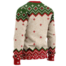 Load image into Gallery viewer, Personalized Christmas Sweater with Faux Wool Pattern Custom Name Gift
