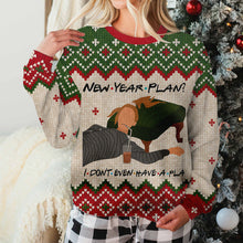Load image into Gallery viewer, Personalized Christmas Sweater with Faux Wool Pattern Custom Name Gift
