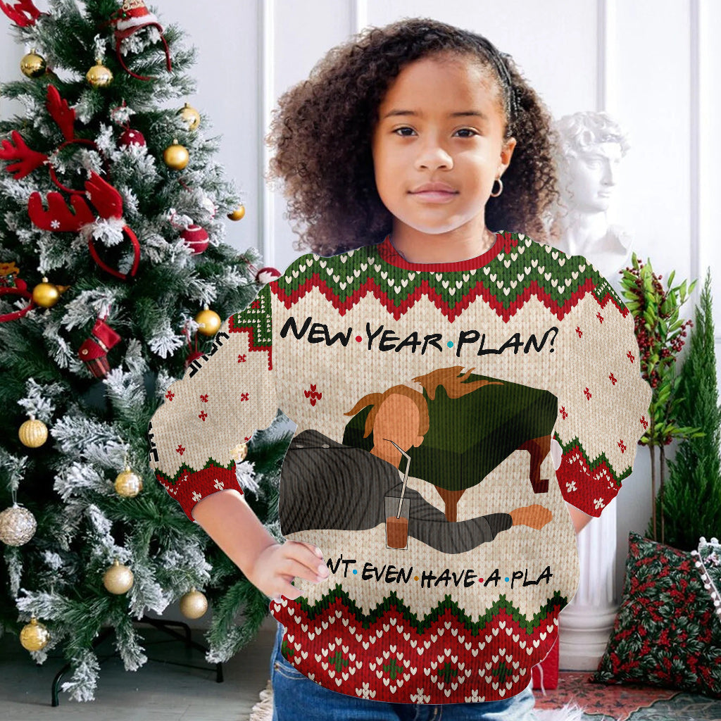 Personalized Christmas Sweater with Faux Wool Pattern Custom Name Gift