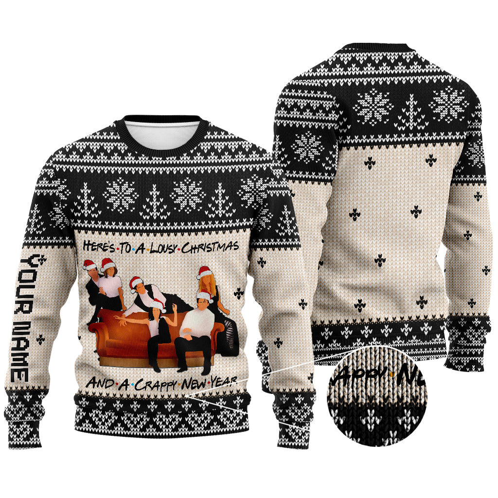 Personalized Christmas Sweater with Faux Wool Pattern for Unique Gifts