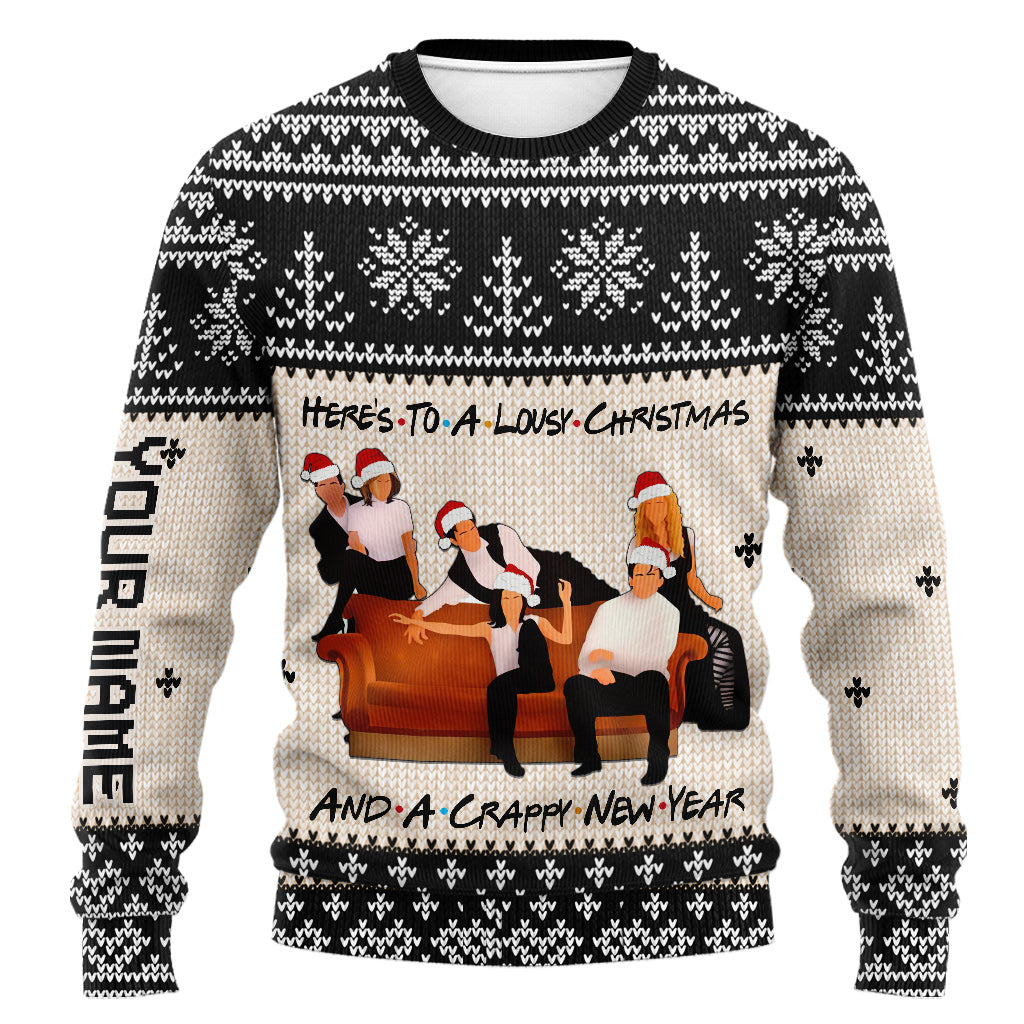 Personalized Christmas Sweater with Faux Wool Pattern for Unique Gifts