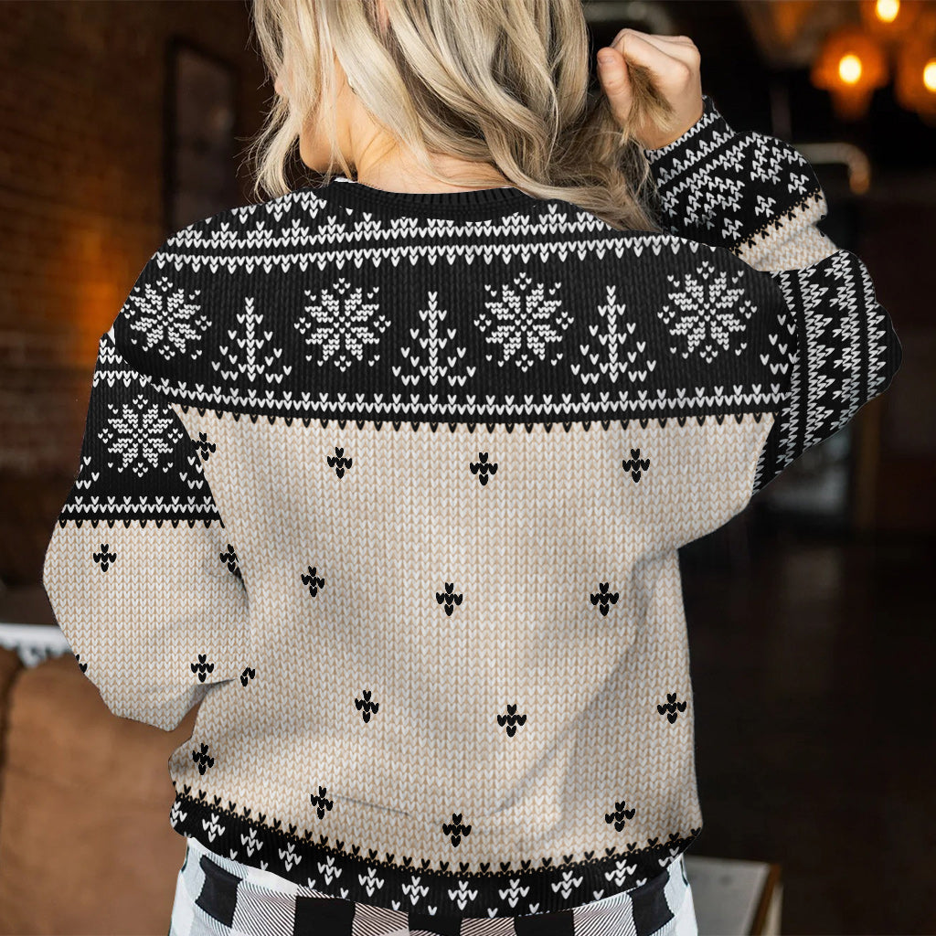 Personalized Christmas Sweater with Faux Wool Pattern for Unique Gifts