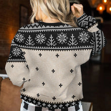 Load image into Gallery viewer, Personalized Christmas Sweater with Faux Wool Pattern for Unique Gifts
