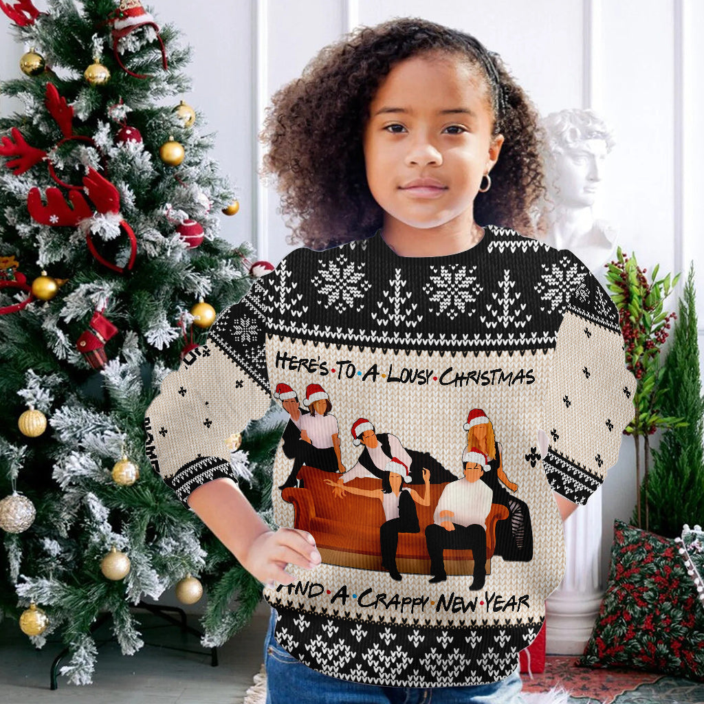 Personalized Christmas Sweater with Faux Wool Pattern for Unique Gifts