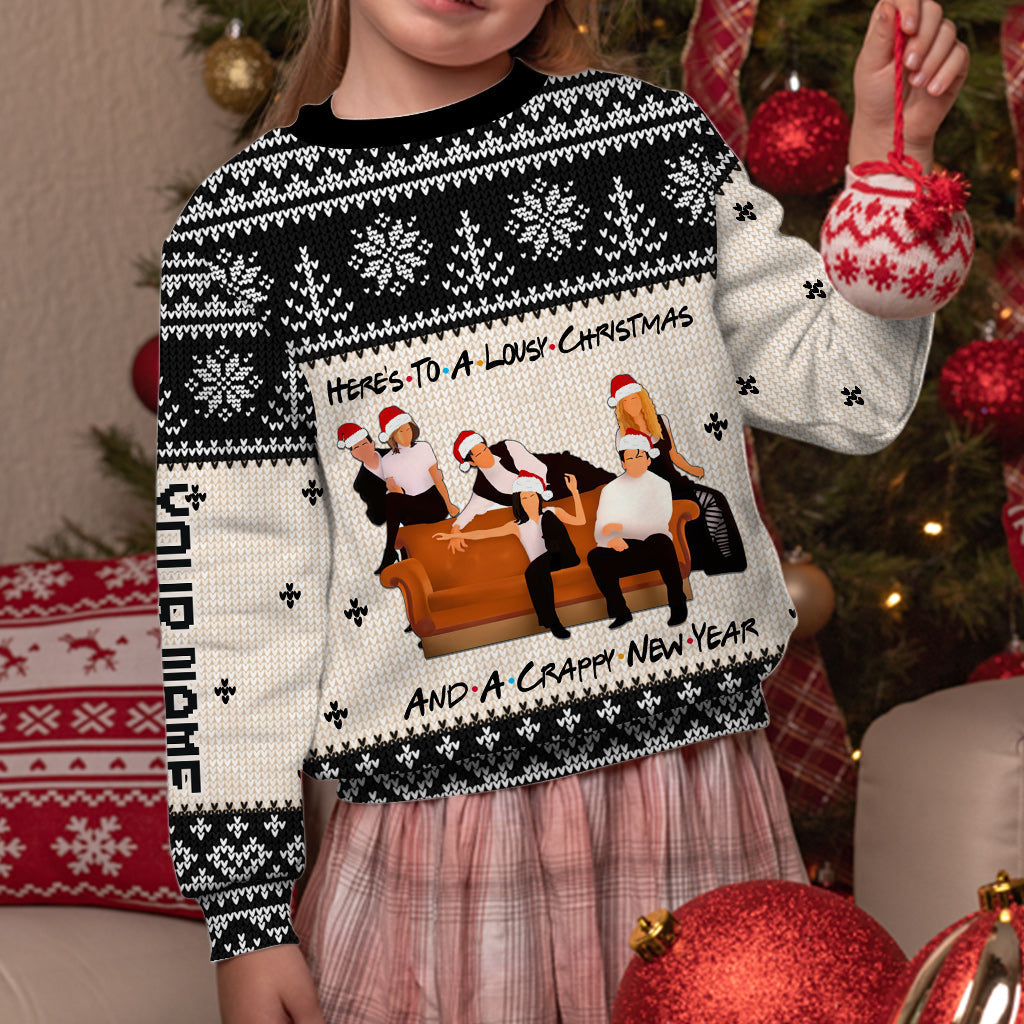 Personalized Christmas Sweater with Faux Wool Pattern for Unique Gifts