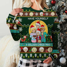 Load image into Gallery viewer, Personalized Christmas Sweater Have Yourself A Golden Christmas Gift
