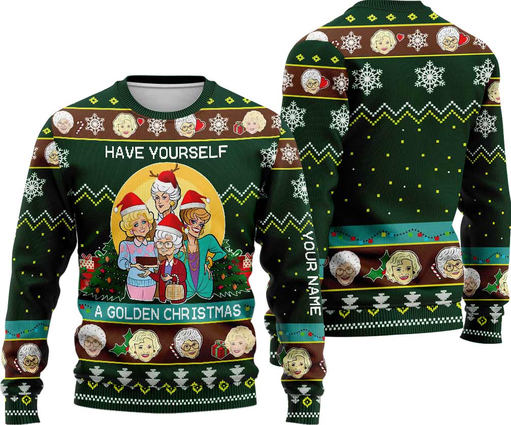Personalized Christmas Sweater Have Yourself A Golden Christmas Gift