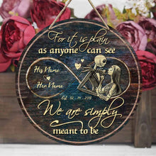Load image into Gallery viewer, Personalized Round Wood Sign for Couples with Custom Names - Unique Wedding Gift
