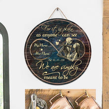 Load image into Gallery viewer, Personalized Round Wood Sign for Couples with Custom Names - Unique Wedding Gift
