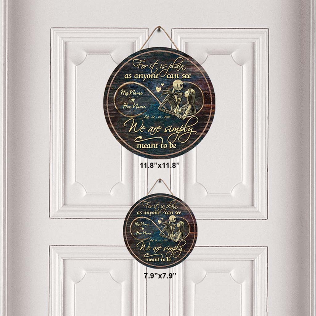 Personalized Round Wood Sign for Couples with Custom Names - Unique Wedding Gift