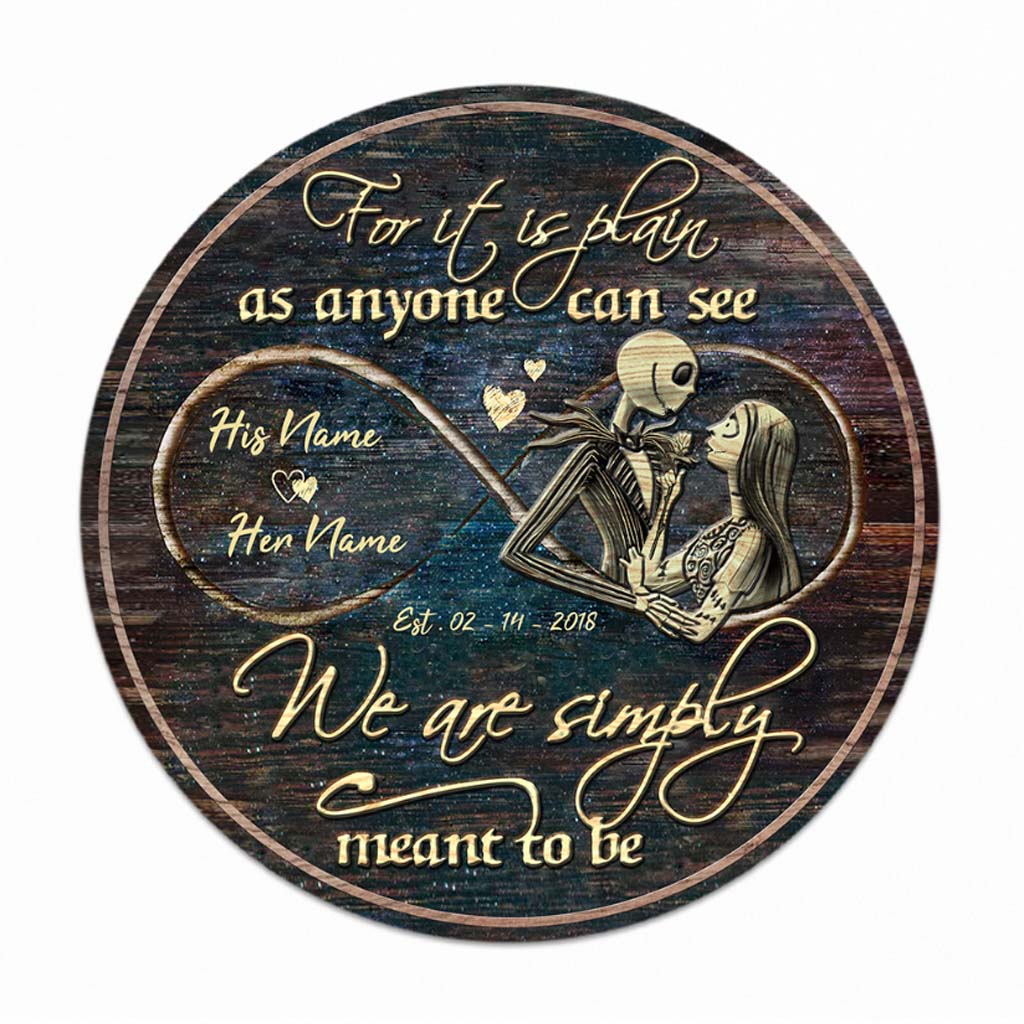 Personalized Round Wood Sign for Couples with Custom Names - Unique Wedding Gift