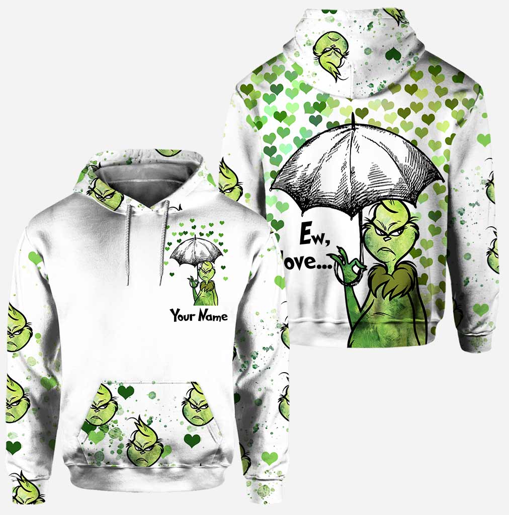 Personalized Grinch Hoodie and Leggings Set for Christmas Gift