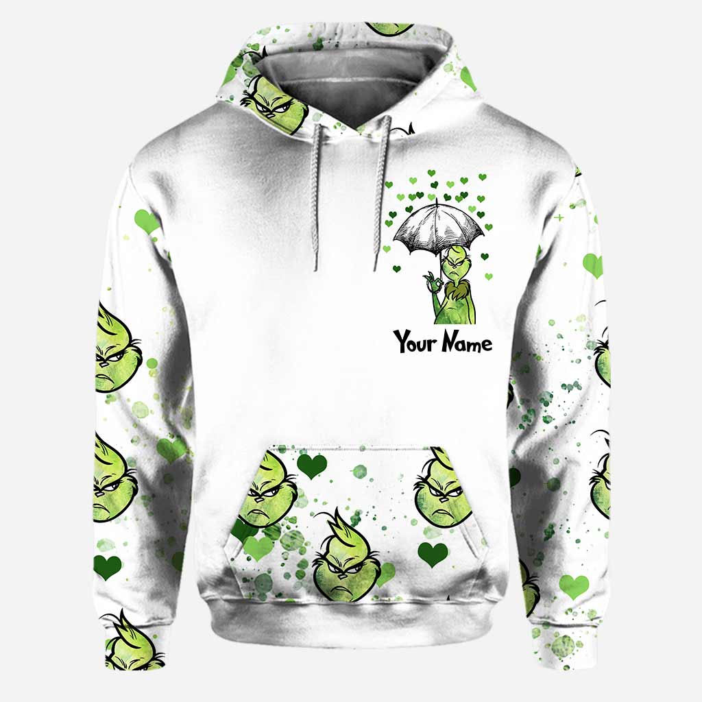 Personalized Grinch Hoodie and Leggings Set for Christmas Gift