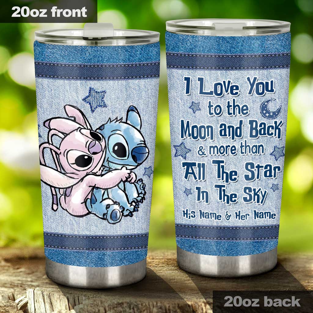 Personalized Couple Tumbler Love You To The Moon & Back Gift