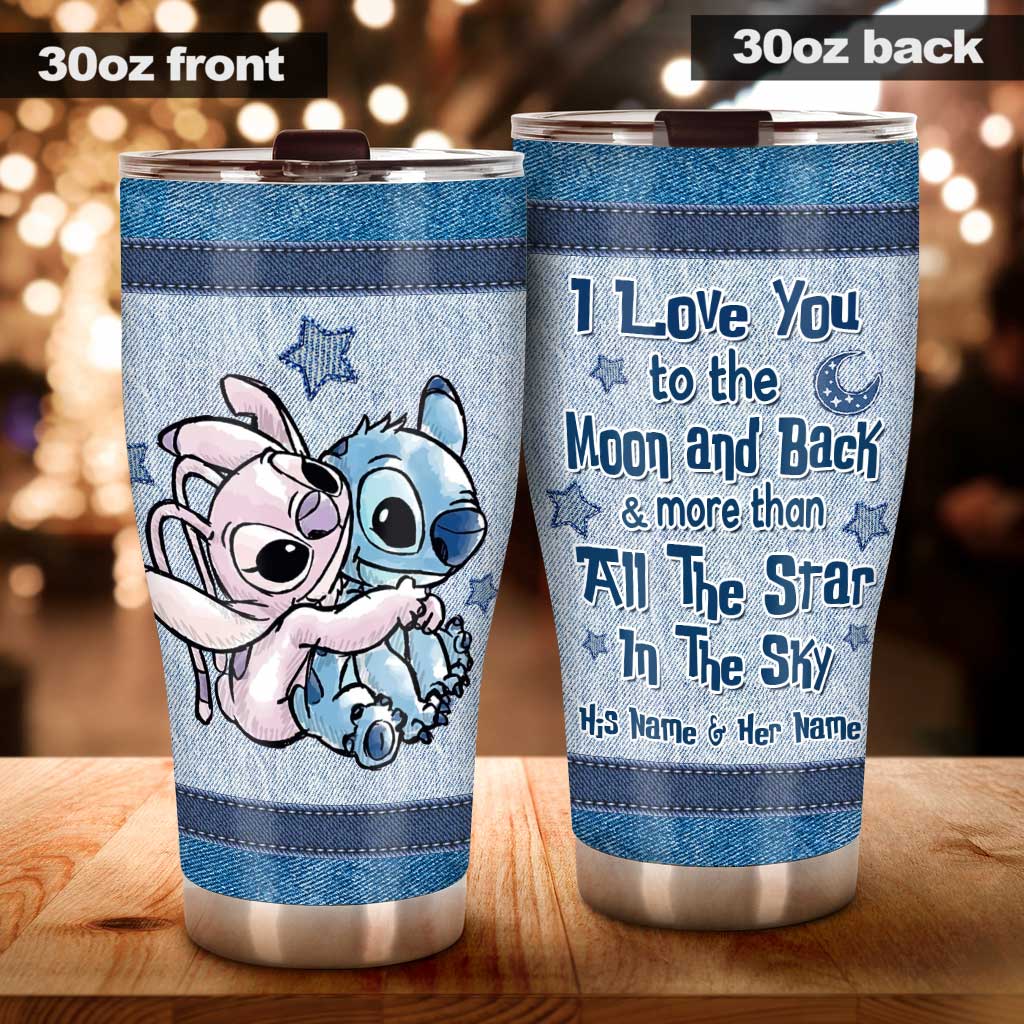 Personalized Couple Tumbler Love You To The Moon & Back Gift