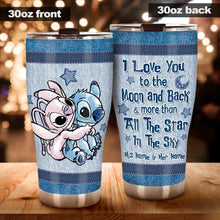 Load image into Gallery viewer, Personalized Couple Tumbler Love You To The Moon &amp; Back Gift

