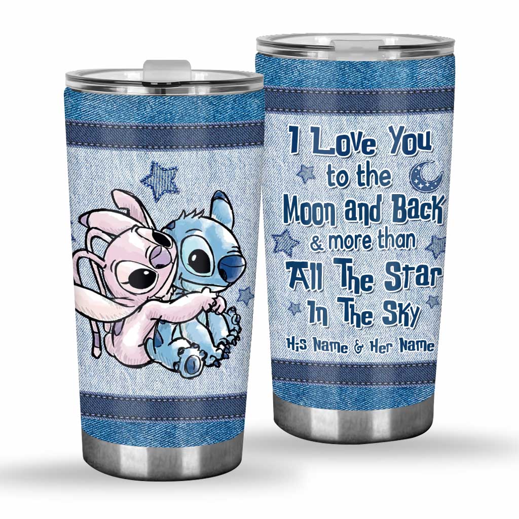 Personalized Couple Tumbler Love You To The Moon & Back Gift