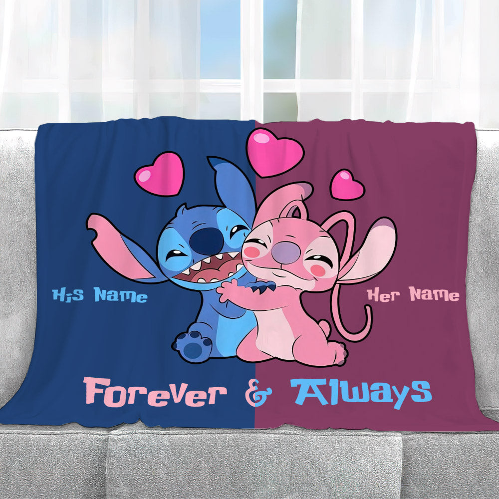 Personalized Ohana Blanket for Couples Custom Names Gift