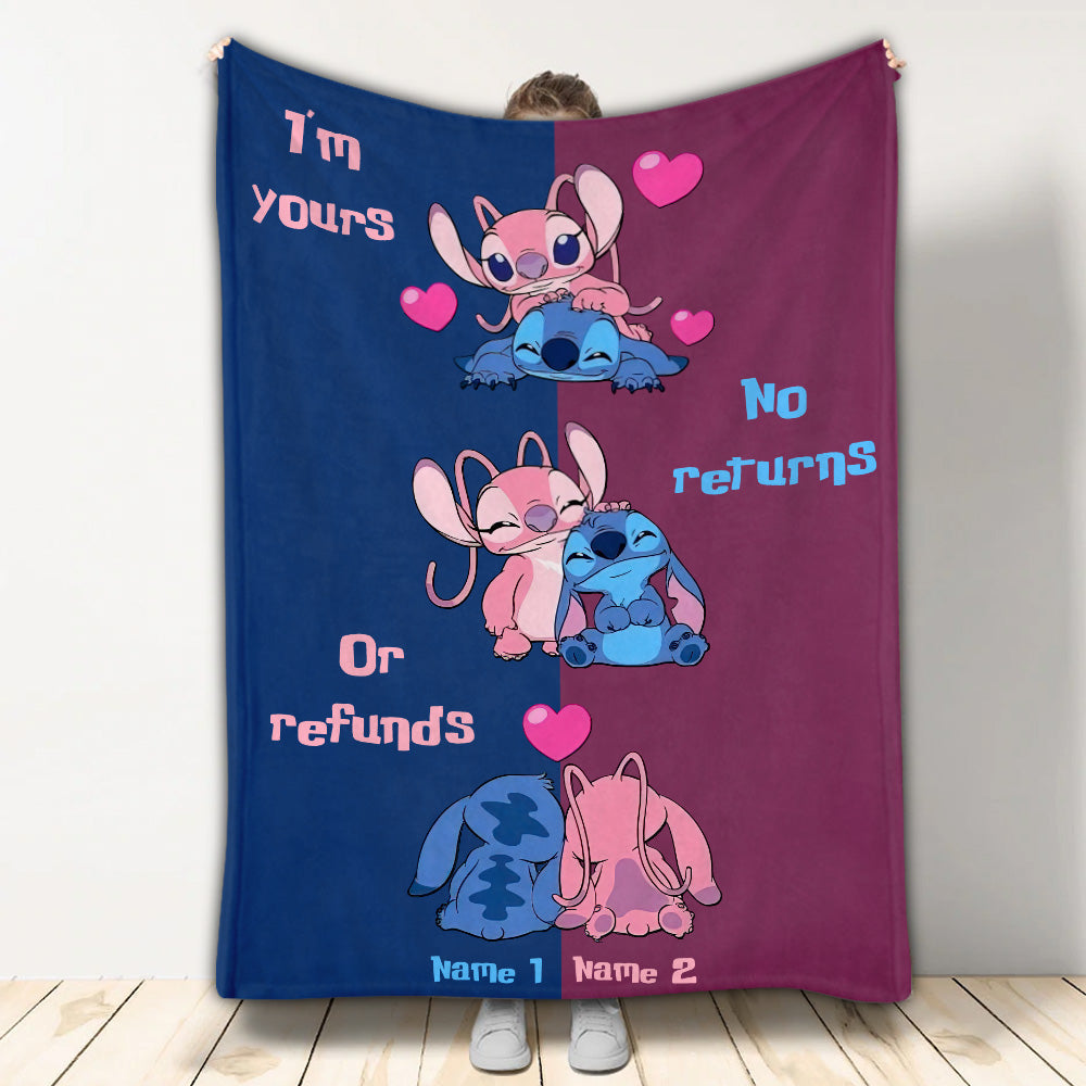 Personalized Ohana Blanket Custom Names Gift for Couples