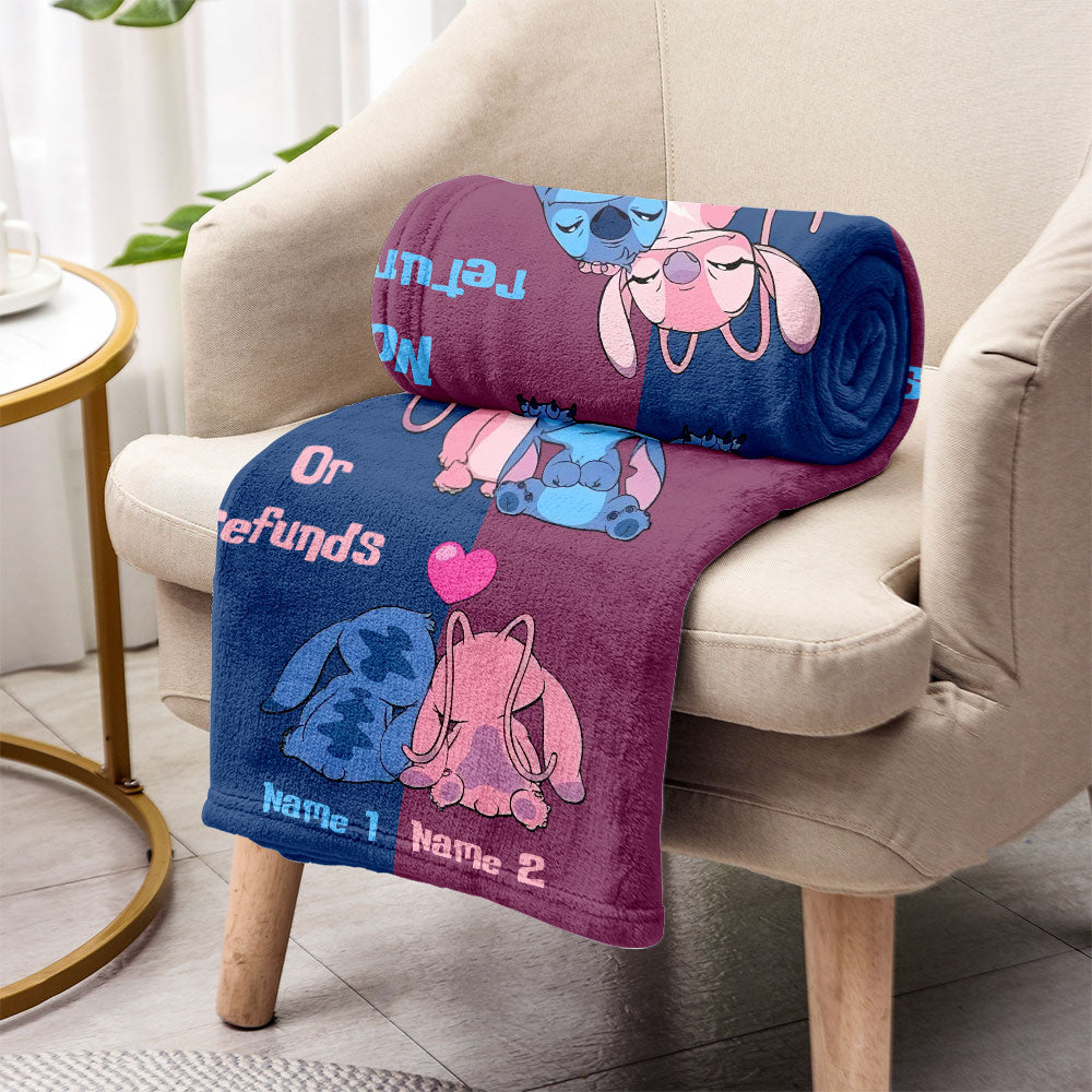 Personalized Ohana Blanket Custom Names Gift for Couples