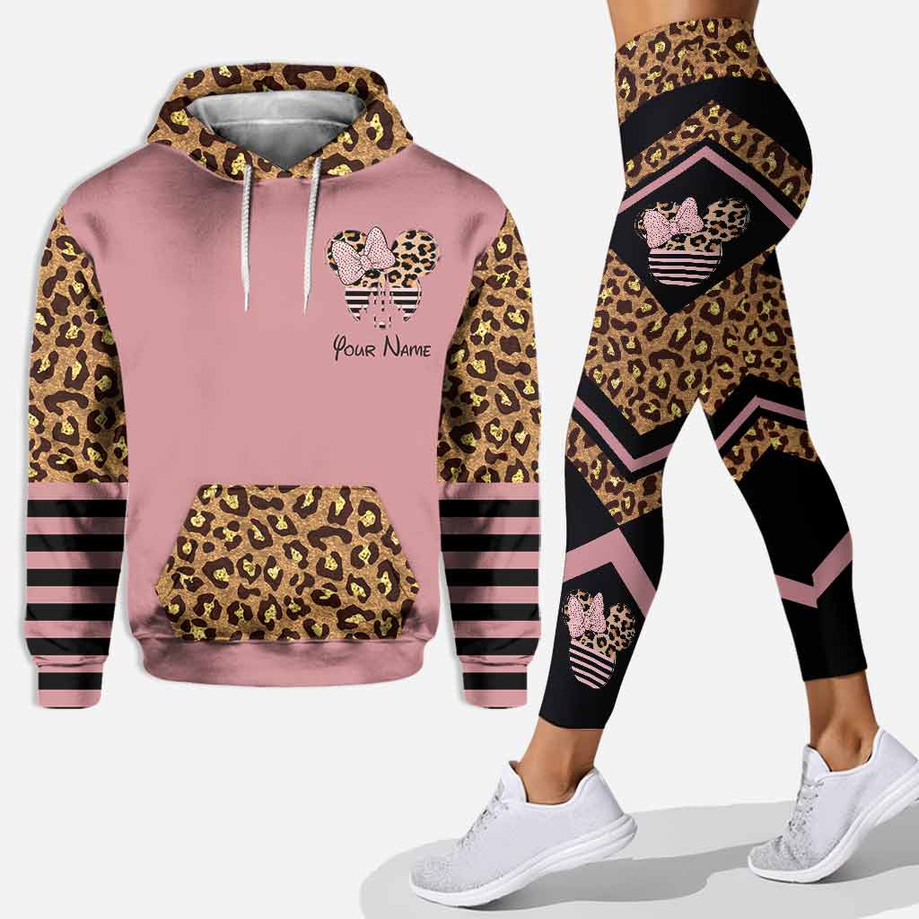 Personalized Pink Leopard Hoodie & Leggings Set for Kids