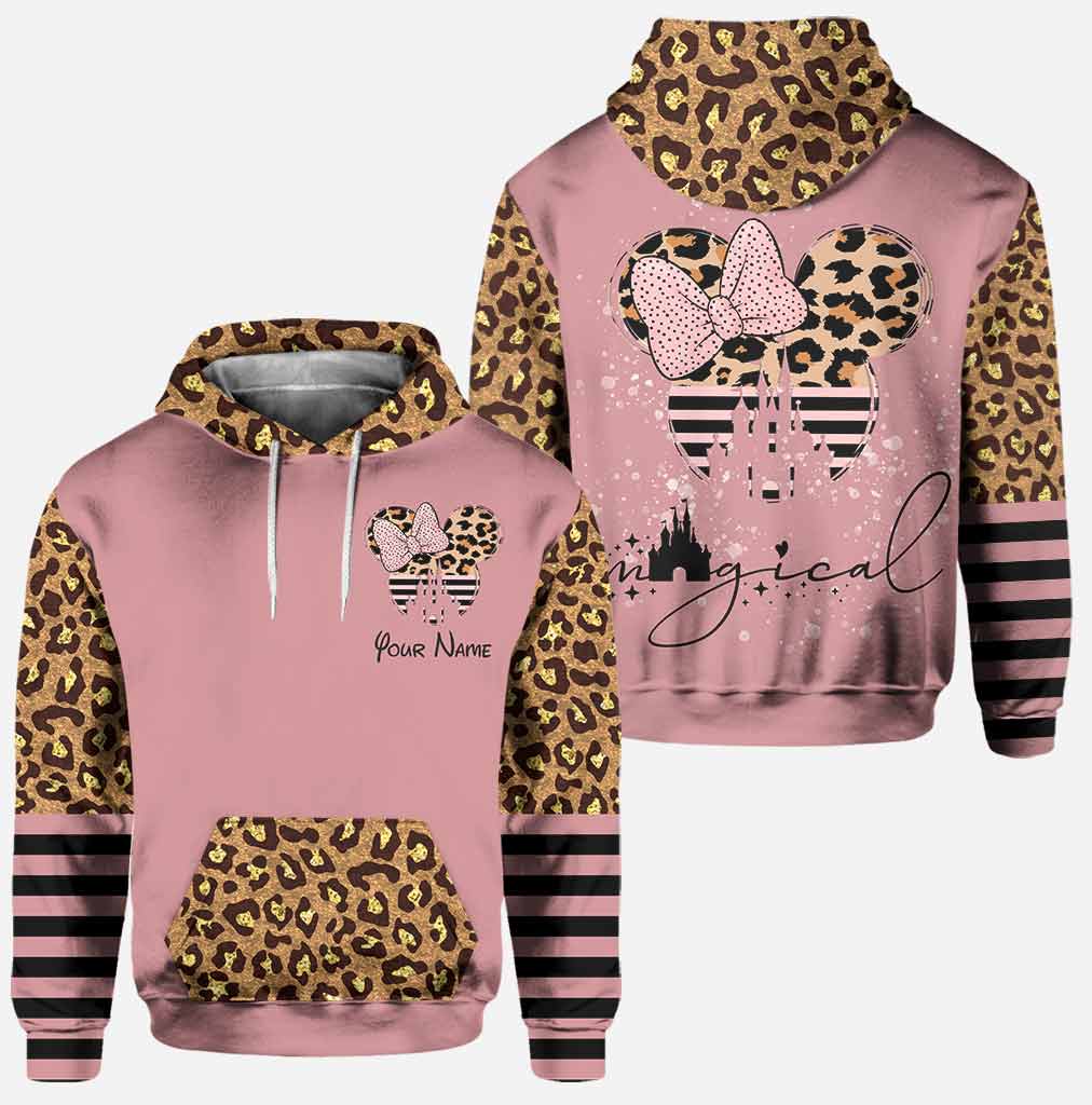 Personalized Pink Leopard Hoodie & Leggings Set for Kids
