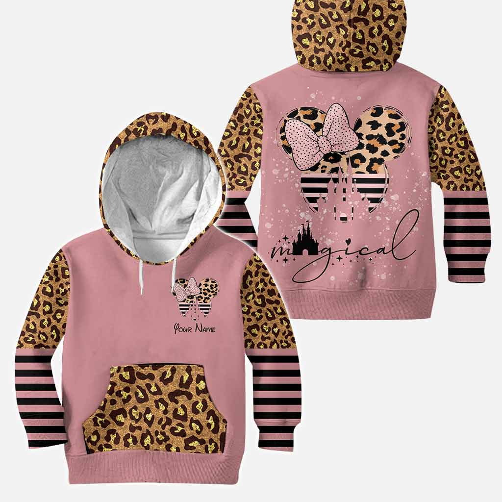 Personalized Pink Leopard Hoodie & Leggings Set for Kids